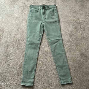 American Eagle Green High-Waited Jeans